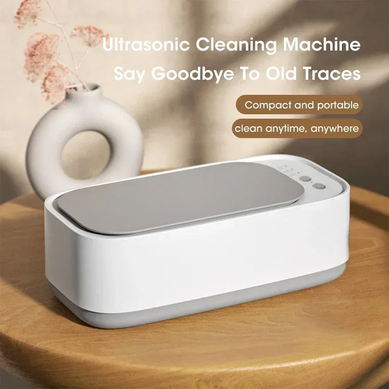 Mini Ultrasonic Jewelry and Glasses Cleaning Tool: 3-Speed Smart Timing with High-Frequency Vibration